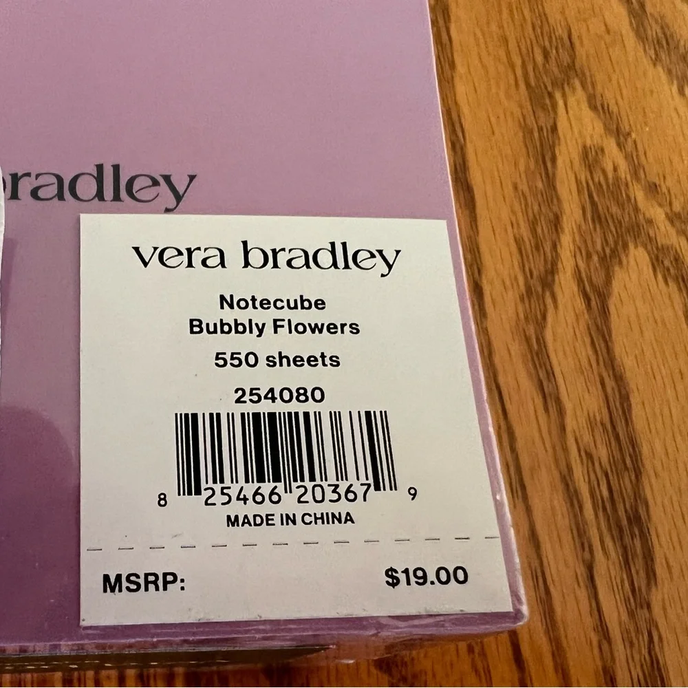 Vera Bradley Notecube in Bubbly Flowers NWT